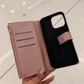 Glitter Wallet Folio Phone Case – Zip Pocket, Card Slots