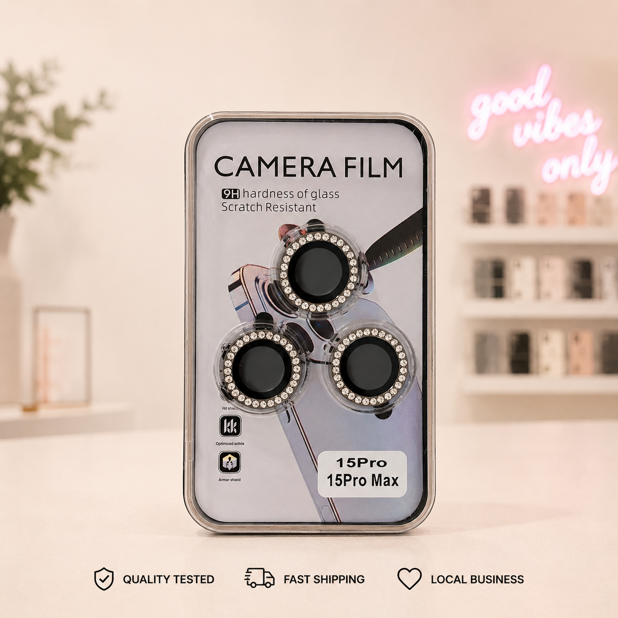 Camera Lens Protector – Glass Crystal Ring